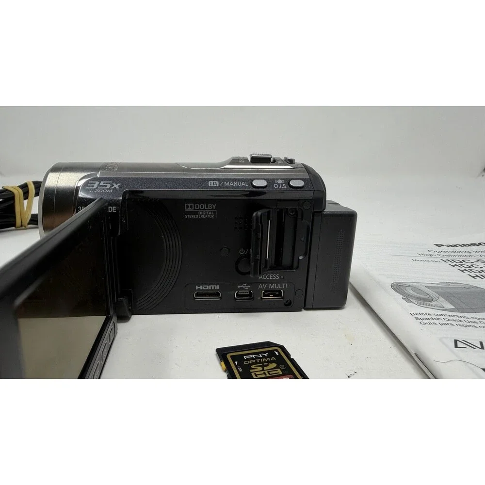 Panasonic HDC-TM60 Handheld HD Zoom Digital Camcorder / BLACK, Charger + SD Card